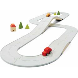 Plan Toys - Rubber Road & Rail - Grote Set