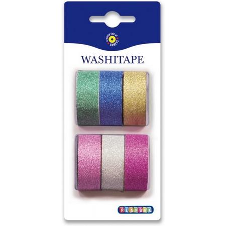 Washi Tape Glitter Plain Kleuren