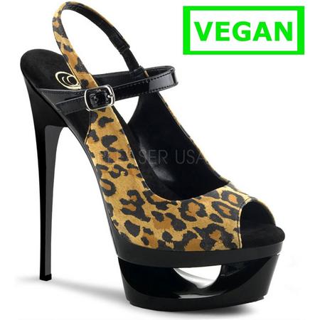 Eclipse-656 Mary Jane pump with peeptoe, platform and leopard suede print - (EU 38 = US 8) - Pleaser