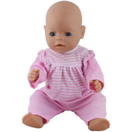 B-Merk Baby Born kledingset, shirtje met broek, roze/wit