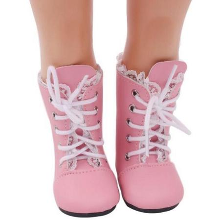 B-Merk Baby Born schoentjes, roze met kant