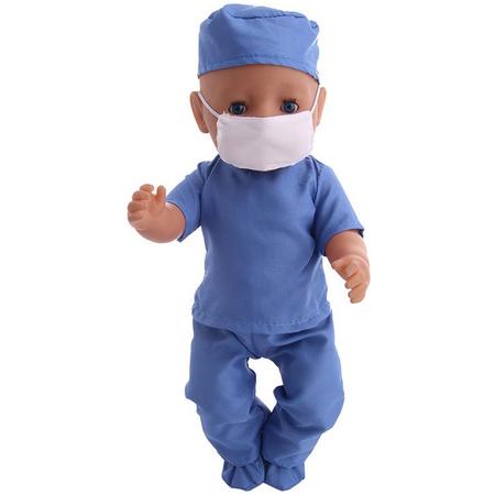 Poppenkleding, past de Baby Born, Chirurg, Blauw