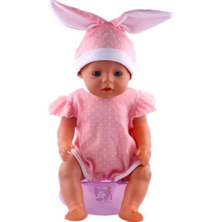 B-Merk Baby Born kleertjes, zalm roze konijnenpakje
