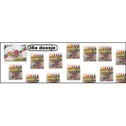 36x Pakje schminkstiften reguliere kleuren in doos