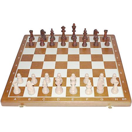 Houten magnetisch reis schaakspel geprint 27 bij 13.5 cm