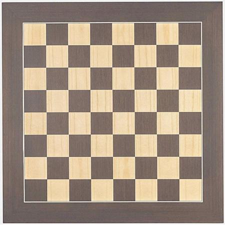 Luxe houten schaakbord wenge en esdoorn 50 cm - veldmaat 50 mm - maat 5