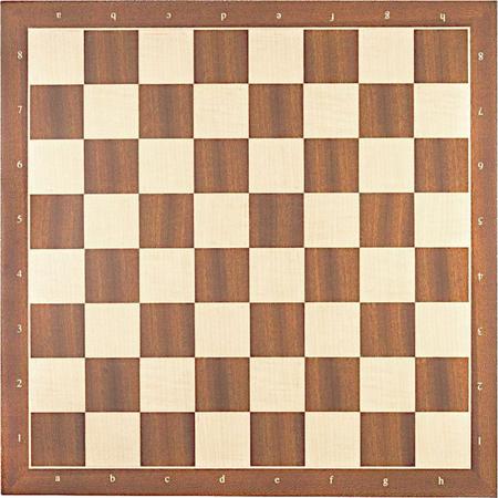 Luxe schaakbord mahonie en esdoorn 45 cm met notatie - veldmaat 50 mm - maat 5