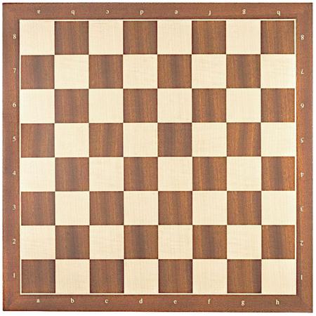 Luxe schaakbord mahonie en esdoorn 50 cm met notatie - veldmaat 55 mm - maat 6