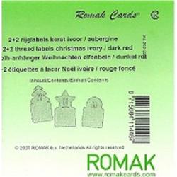 Romak - Rijglabels kerst - ivooe en aubergine - K4-202-2226