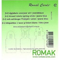 Romak - Rijglabels voorjaar - wit en jeansblauw - K4-211-2131