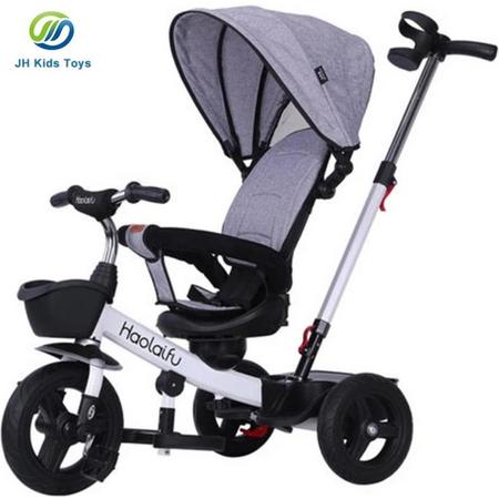 Kinder driewieler multifunctioneel Grijs verstelbaar naar voren of naar achteren