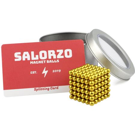 Salorzo Magneet Balletjes Goud - 216 Stuks Magneetballetjes 5mm - 3D Puzzel Bouw Set - Buckyballs