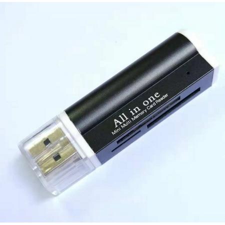 Multi-kaartlezer USB-stick. 4 op 1 kaartlezer die leest, meerdere formaten kaarten - Micro MS (M2), SD / MMC / SDHC / DV, MS DUO / MS PRO duo, Micro SD / T-Flash. USB 2.0