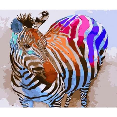 Schilderenopnummers.com® - Schilderen op nummer volwassenen - Colourful zebra - paint by numbers