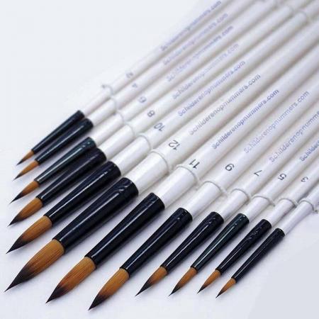 Schilderenopnummers.com® penselen van nylon - 12 stuks - Penselen speciaal voor Schilderen op Nummers