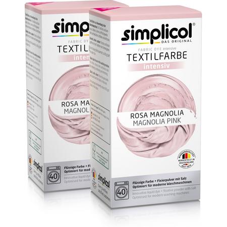 Simplicol Textielverf Intens - Wasmachine Textielverf - Roze Magnolia - 2 stuks