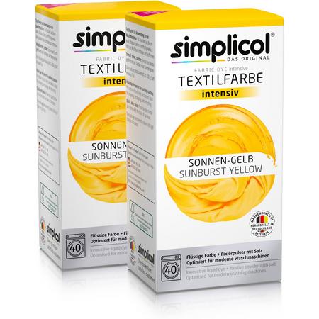 Simplicol Textielverf Intens - Wasmachine Textielverf - Zonnegeel - 2 stuks