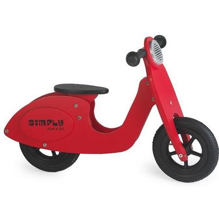 Simply Houten Loopfiets scooter - Rood