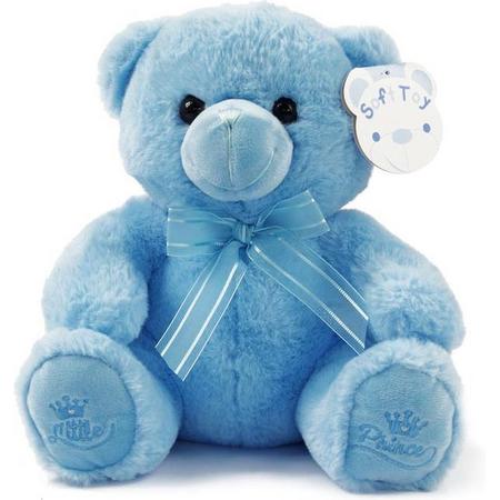 Soft Touch Knuffelbeer Little Prince 25 Cm Blauw