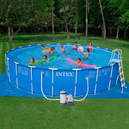 Intex zwembad rond met stalen frame 732 x 132 cm 28262GN