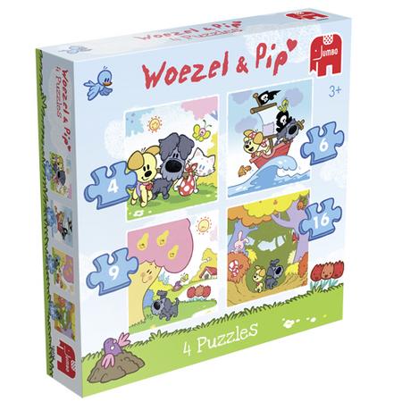 Puzzel Woezel & Pip 4-in-1