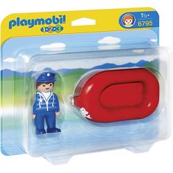 Playmobil 1.2.3 zeeman met rubberboot 6795
