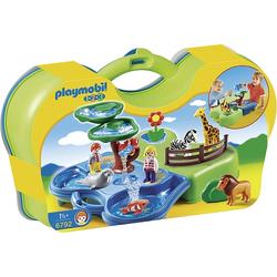 Playmobil 1.2.3. meeneem dierentuin met waterpartij - 6792