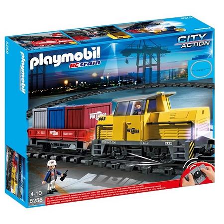 Playmobil City Action rc goederentrein met containers, licht en geluid - 5258