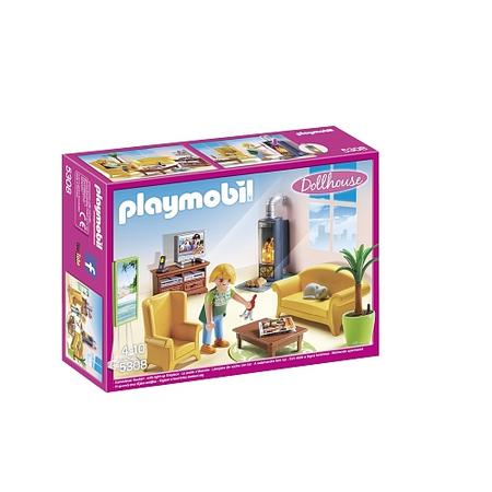Playmobil Dollhouse woonkamer met houtkachel - 5308