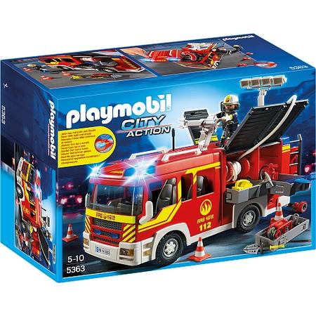 Playmobil brandweer pompwagen met licht en sirene - 5363