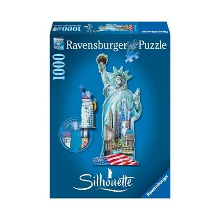 Ravensburger Silhouettepuzzel Vrijheidsbeeld New York 1000 stukjes
