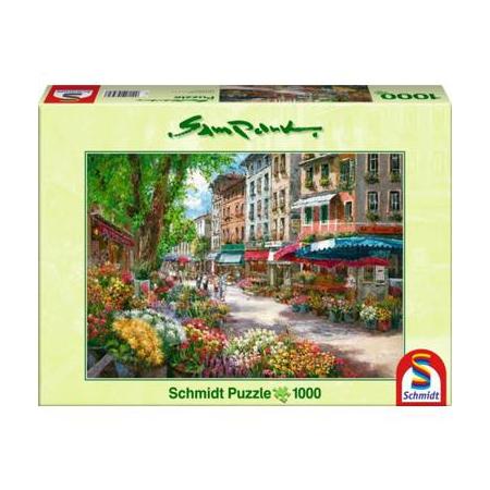 Schmidt puzzel Sam Park Parijse bloemenmarkt - 1000 stukjes