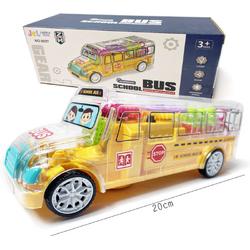 Schoolbus - GearWheel - met lichtjes en muziek - rijdt all round - speelgoed busje 20CM (incl. batterijen)