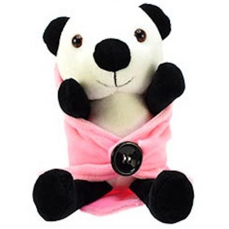 Toi-toys Knuffel Panda In Een Dekentje 25 Cm Roze