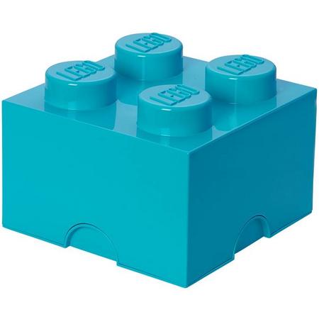 LEGO Opbergbox: Brick 4 (6 ltr) - Blauw Azur
