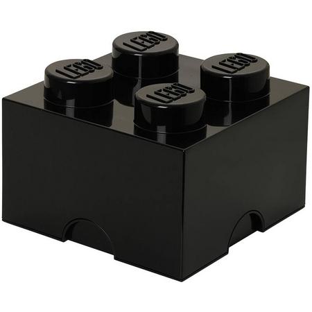 LEGO Opbergbox: Brick 4 (6 ltr) - zwart