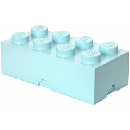LEGO Opbergbox: brick 8 (12 ltr) blauw Aqua