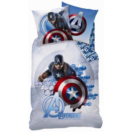 Marvel Dekbedovertrek Avengers Captain America 140x200/63x63 cm wit