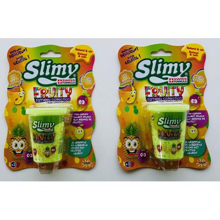SLIMY Fruity 2x geel set van 2 - Slijm