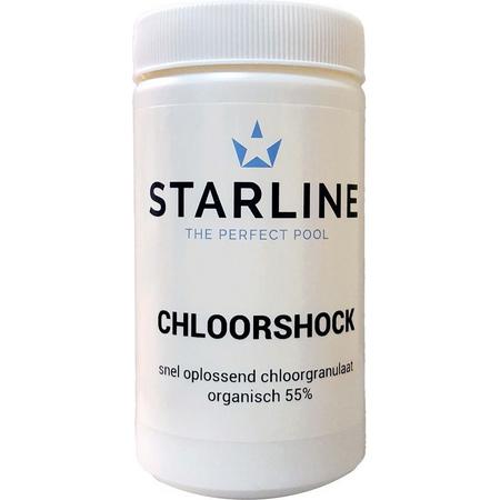Starline granulaat - chloorgranulaat 55% 1kg - spa en zwembad chloor - jacuzzi chloorgranulaat 55% 1kg - granulaat voor spa en zwembad - starline chloorgranulaat 55% 1kg