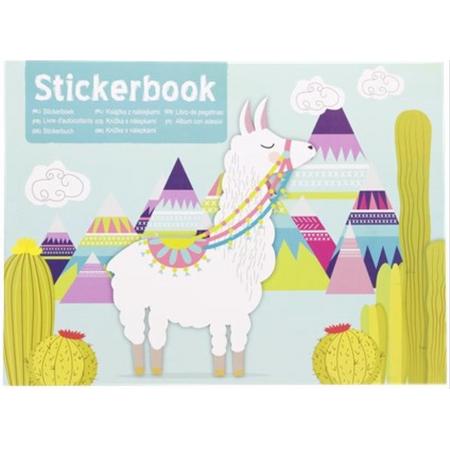 sticker boek alpaca  plak zelf je plaatjes in je boek 6 sticker vel