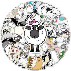 50x sticker Schaap - Schattige Schapen Kinderstickers - Getekende schapenstickers voor op de fiets, beker, laptop, schoolspullen, kamer, etc - Lammetjes - Animals - Sheep - Farm
