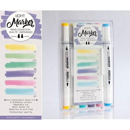 Pastel - Box 6 water based dual tip markers bright