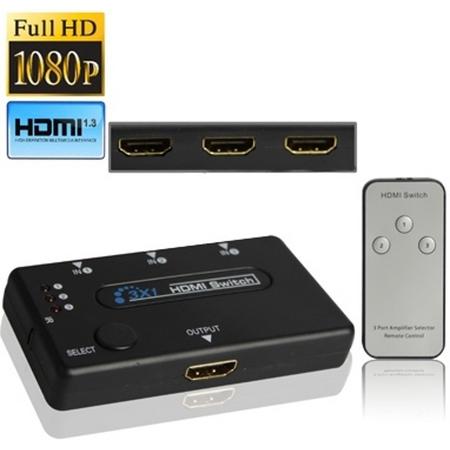 3 Poorts versterker 1080P HDMI Switch, 1.3 Versie, schakelaar met afstandsbediening