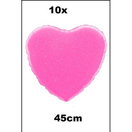 10x Folie ballon Hart 45 cm roze