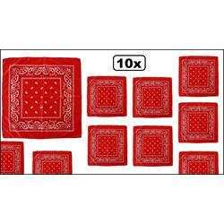 10x Rode boeren zakdoek 54 x 53 cm