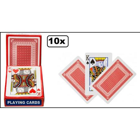 10x Speelkaarten set rood