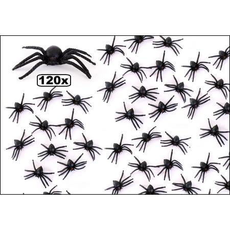 120x Zwarte spinnen 5 cm