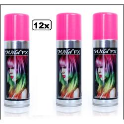 12x Haarspray roze 125 ml