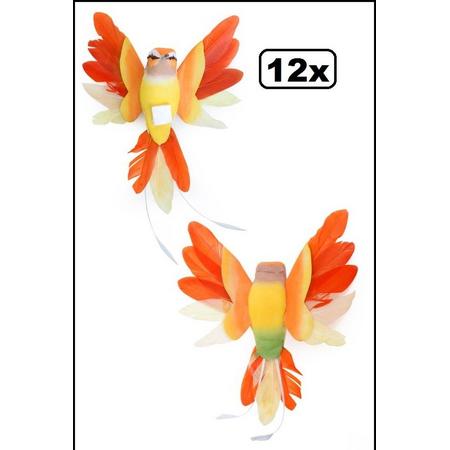 12x Kolibrie 6 assortie 14 cm